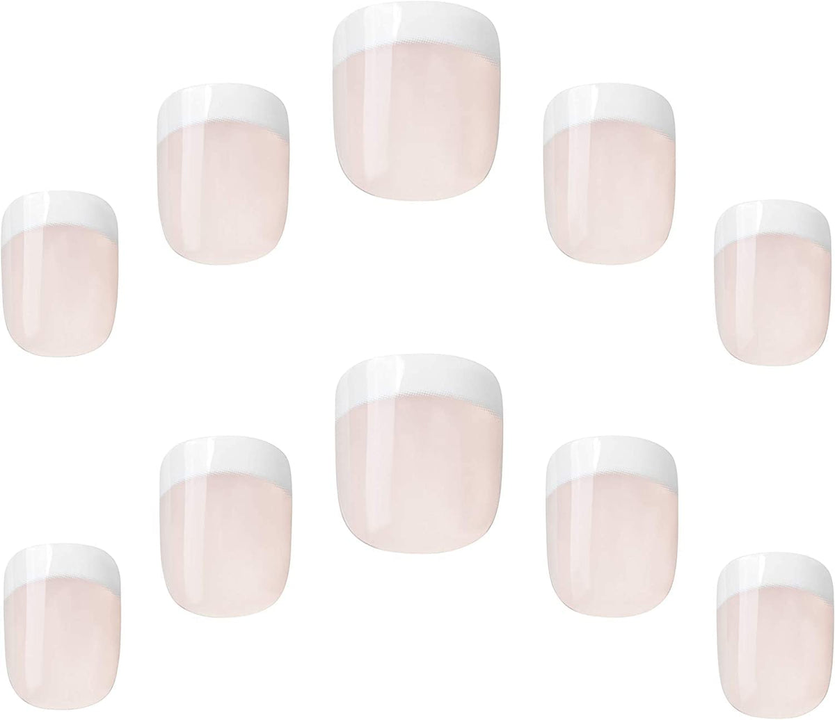 NAILWIND 24 Natural French Short False Nails Acrylic Full Cover Nails,Natural Fake Nails Delicate & Comfortable for Women and Girls (N41, 24 Count -Pack of 1) - Image 9