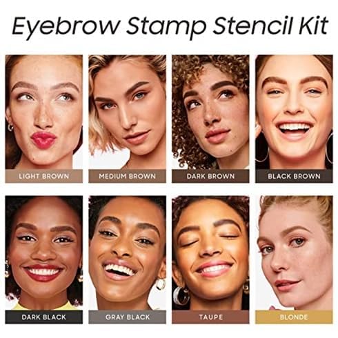 MY COLORS Eyebrow Stencil Kit- Brow Stamp and Shaping kit,Hairline Powder,One Step Brow Stamp Makeup Powder with 6 Reusable Eyebrow Stencil for Perfect Brows, Long-lasting, Waterproof, BLACK - Image 7