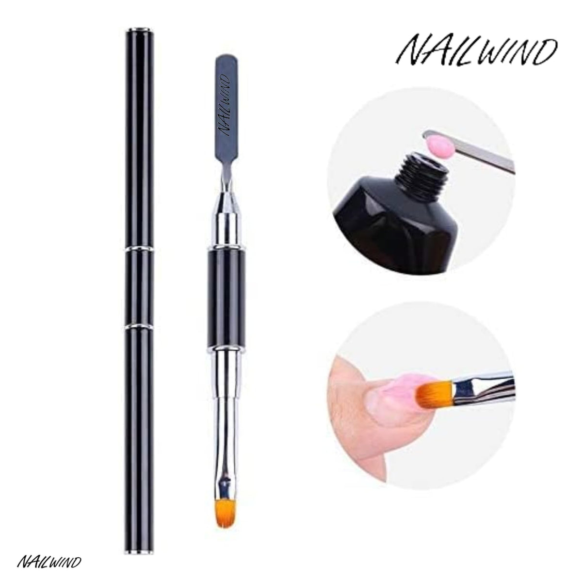 NAILWIND Poly Gel Quick Building Nail Set,100Pcs False Nail Mold Clear Nail Extension Form Tips,10 Nail Tips Clip And 1Pcs Dual-Ended Poly Extension Brush Picker For Polygel Extension,Home Salon - Image 4