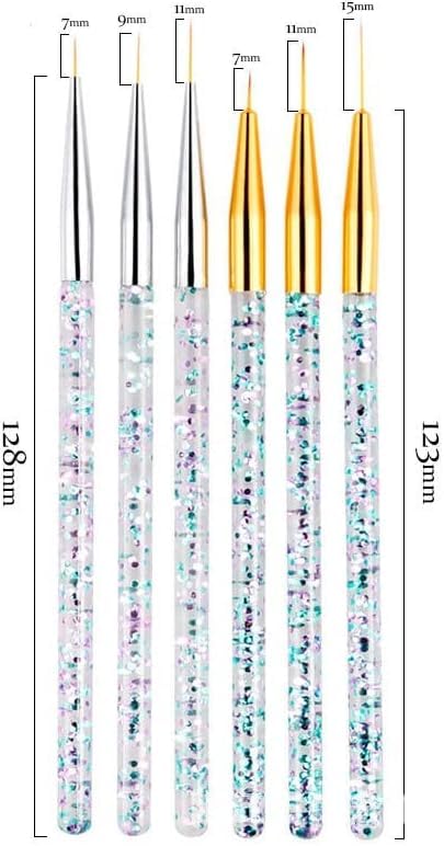 MY COLORS 3 PCS Nail Art Liner Brushes, UV Gel Painting Acrylic Nail Design Nylon Brush, Nail Painting Drawing Pens (7/9/11mm) - Image 7