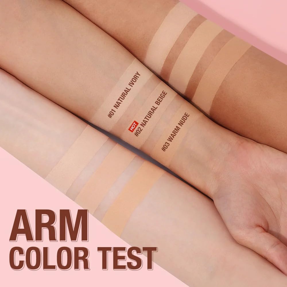 O Two O Matte Finish High Classic Setting Waterproof & Long-Lasting Makeup, Compact Face Powder, Pressed Powder Foundation 12g (01 - Natural Ivory, 12g) - Image 3