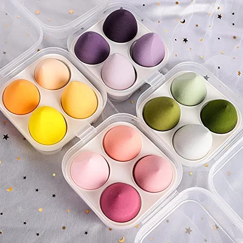 My Colors Beauty Blender Sponge in A Storage Box,4 Pcs IN BOX Multicolour Makeup Cosmetic Puff Makeup Sponge With Storage Box Foundation Powder Sponge Beauty Tools Women Makeup Accessories - Image 2