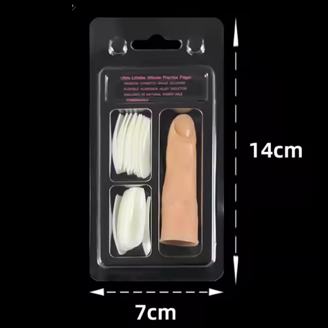 NAILWIND Silicone Practice Fingers for Acrylic Nails, Soft Nail Training Model Practice Finger, Flexible Nail Mannequin Finger for DIY Nails Practice, Including 20pcs Tips - Image 2