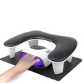 NAILWIND Big Arm Rest for Nails Tech | 2nd Generation U-Shaped Manicure Nail Arm Rest Stand Height Adjustable Armrest Microfiber PU Leather Hand Rest Pillow for Acrylic Nails (Black)