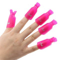 NAILWIND Nail Polish Remover Clips 10Pcs Professional Plastic Acrylic Nail Art Polish Remover Clips UV Gel Wrap Cleaner Soak Off Cap Clip - PINK