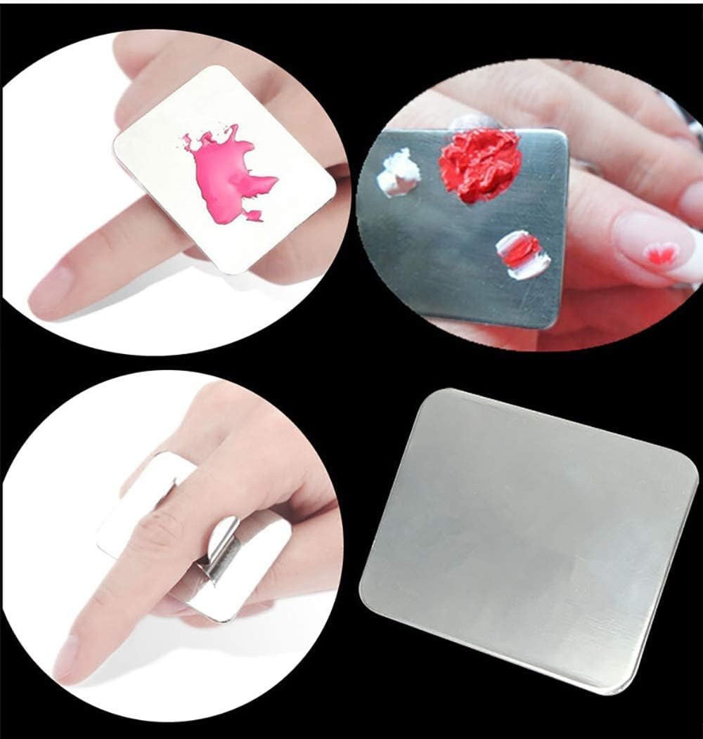 COSLUXE Nail Art Palette Stainless Steel Makeup Mixing Palette Ring Nail DIY Art Design Paint Color Mixing Palette Metal Tool (Pack of 1, Small) - Image 4