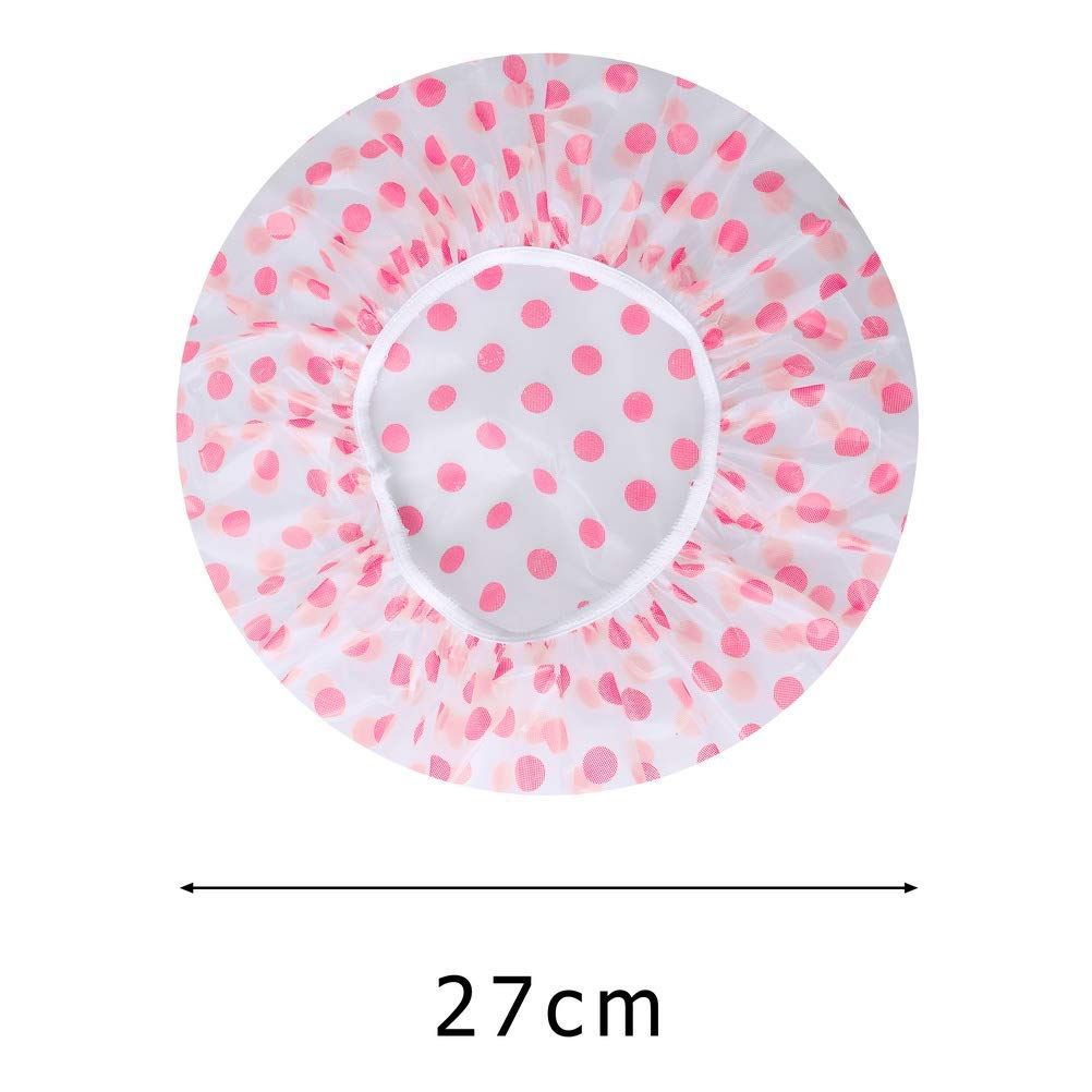 COSLUXE Shower Cap, 1 pcs Waterproof Elastic Reusable Bathing Hair Cap, Beauty Salon Spa Shower Caps Lace Elastic Band Flower Printed Hat Environmental Protection Hair Bath Caps - Image 8