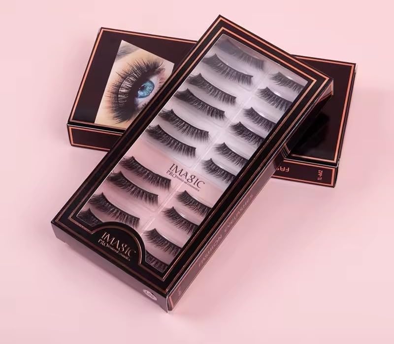 Imagic PROfessional Synthetic Fibers False Eyelashes, Natural & soft 100% Handmade 3D Eyelashes Pack 10 Pairs of 1 box? - Image 8