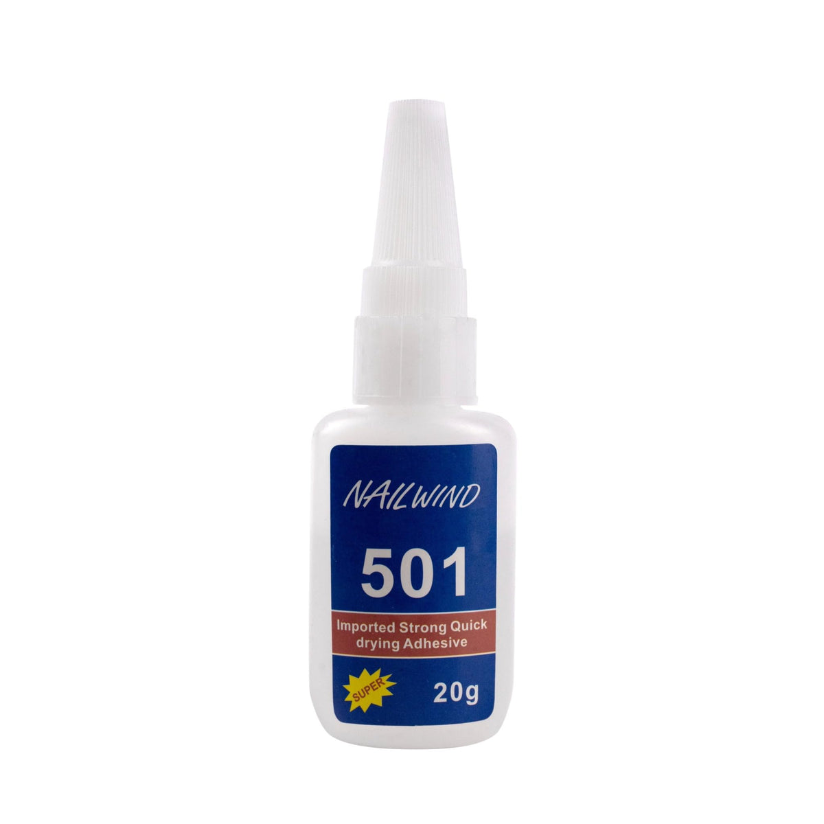 NAILWIND 501 Nail Glue, Super Strong Quick Drying Adhesive, Professional Nail Extension Glue for Acrylic Press On & Artificial Nails, 20g