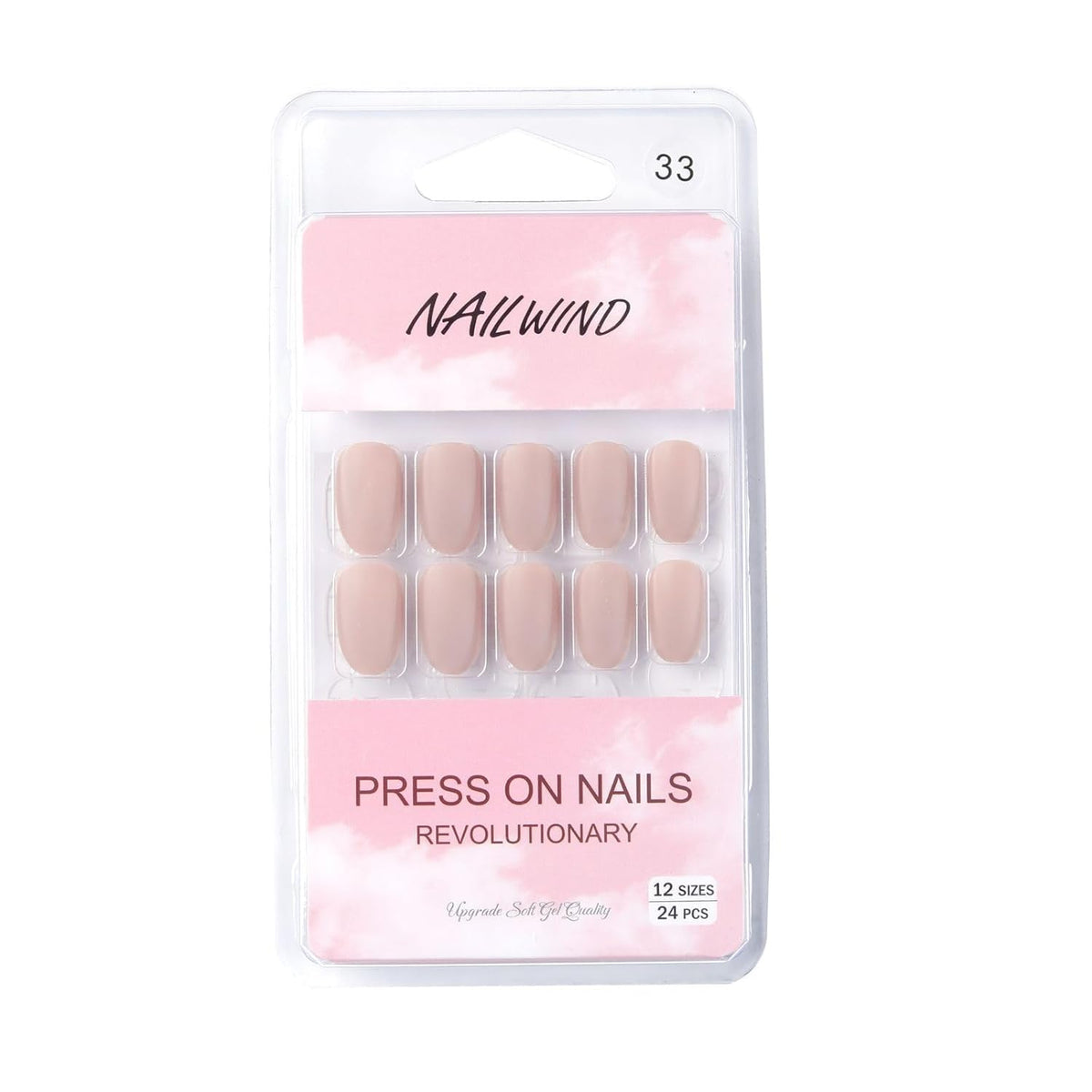 NAILWIND 24pcs Press on Nails | Matte Natural French Short False Nails | Acrylic Full Cover Nails | Natural Fake Nails Delicate & Comfortable for Women and Girls (V-33) - Image 5