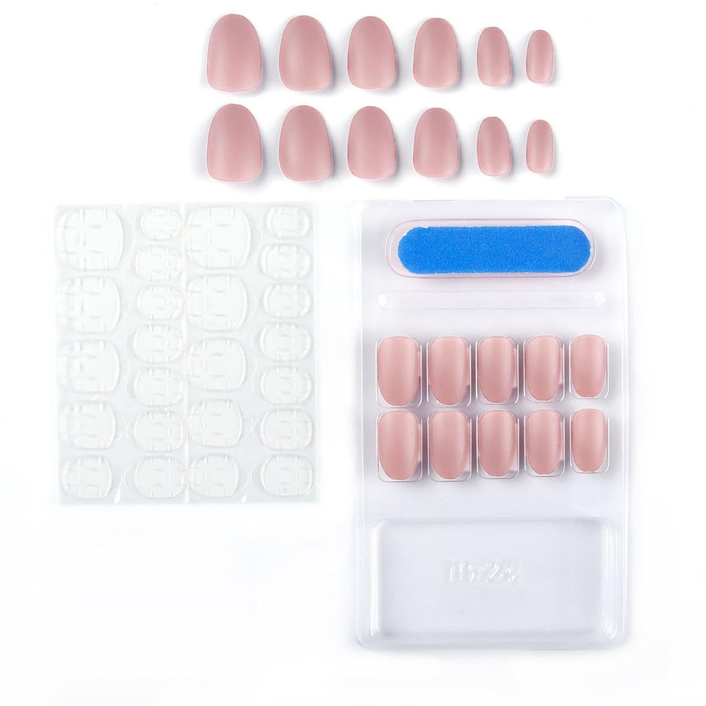 NAILWIND 24pcs Press on Nails | Matte Natural French Short False Nails | Acrylic Full Cover Nails | Natural Fake Nails Delicate & Comfortable for Women and Girls (V-31) - Image 4