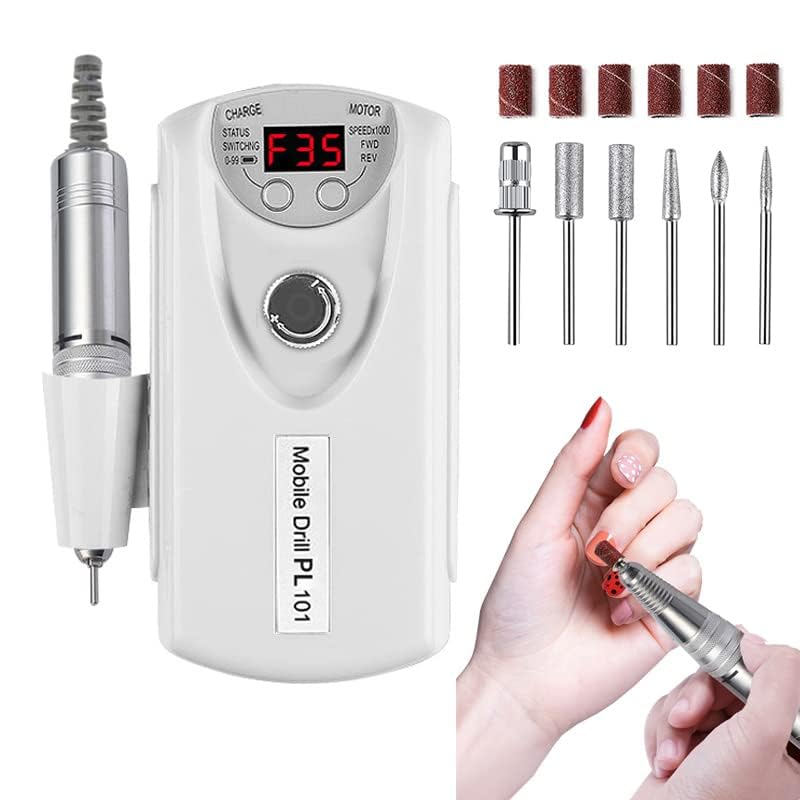 NAILWIND Nail Drill Machine 20000 RPM, Nail File Kit for Acrylic Nails, Gel Nails Glazing Nail Art Polisher Sets for Home Salon Use Nail Drill Manicure Pedicure Set