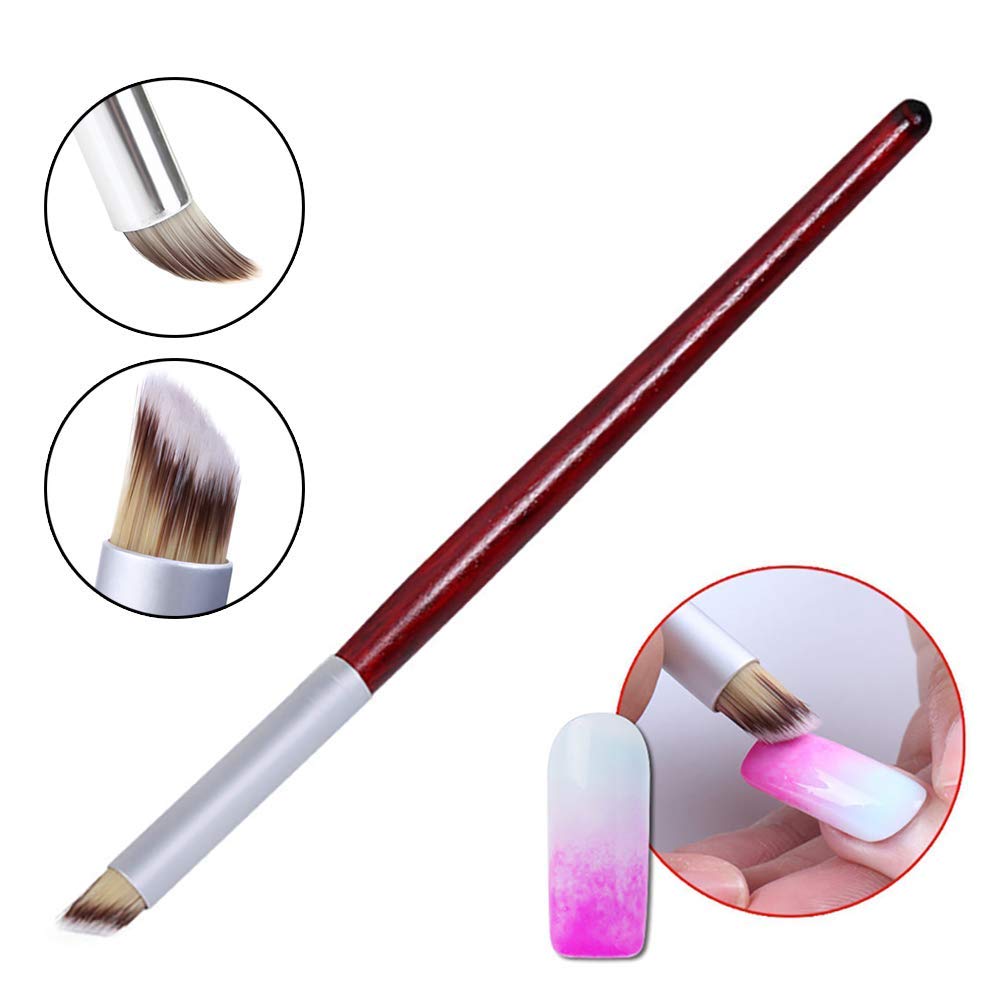 NAILWIND 3 Pcs Ombre Nail Art Brush Set Wooden Gel Builder Brush Double Head Nail Gradient Shading Pen With 4 Replaceable Sponge Heads Manicure Tools - Image 3