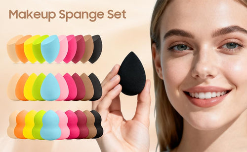 16 Pcs Multicolor Makeup Sponge Set - Latex-Free, Soft & Reusable Beauty Makeup Sponge for Wet/Dry Use Blending Powder Puff for Foundation & Concealer Washable Makeup Sponges - Image 2