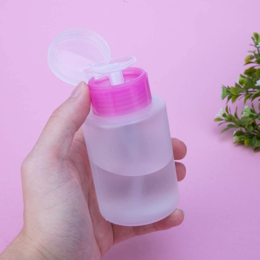 NAILWIND Nail Polish Remover Pump Empty Dispenser Bottle for Alcohol, Nail Polish and Makeup Remover, 150ml(5.10z), Hotpink Top Cap (PACK OF 1) WHITE - Image 9