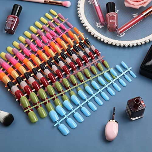 COSLUXE Fake Nails Nail Tips Acrylic, Soft Gel Press on Nails Full Cover Artificial Nails for Nail Salon DIY Nail Design Practice 240 - Image 7