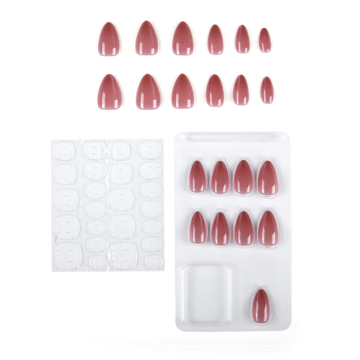 NAILWIND 30Pcs Short Almond chrome & Cat eye Nails, Press On Nails, Soft Gel Mirror Designs Glossy Nail's with Nail Glue, Reusable Glue On in 15 Sizes - 30PCS Stick On Nail Kit, Acrylic Nail for Women 05 - Nude peach, - Image 3