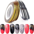 NAILWIND Nail Art Tip Sticker, Nail Art Tape Line, Nail Striping Tape Line, Foil Nail Tape for Nails Art Decoration Sticker (10 PCS, Gold)