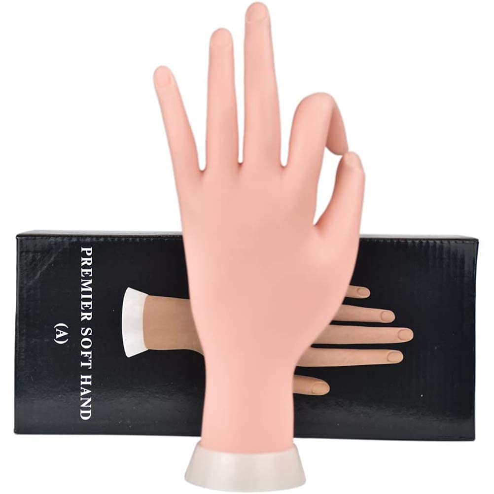 NAILWIND Practice Hand for Acrylic Nails, Fake Nail Hand Practice, Flexible Bendable Mannequin Rubber Hand, Manicure Hands Nails Art Hand Training Hand for Nail Practice 1-Pcs - Image 5