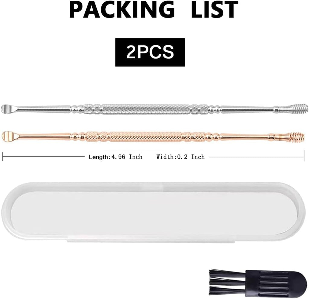 NAILWIND Ear Wax Cleaner Tool Set, Ear Wax Removal Spring Ear Wax Cleaner Tool Set,2 Pcs Professional Ear Cleaner, Stainless Steel 360? Spiral Ear Massage Cleaning Tool with Cleaning Brush and Storage Box - Image 9