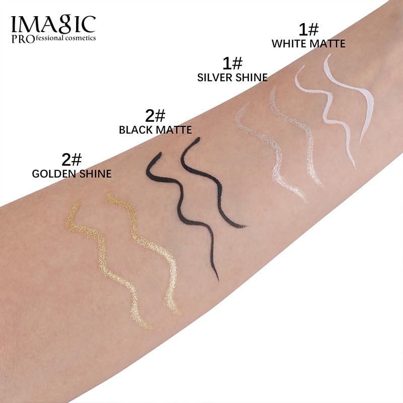 COSLUXE IMAGIC Long Lasting Double-ended Duo Eyeliner (02 - GOLDEN SHINE & BLACK MATTE) - Image 3