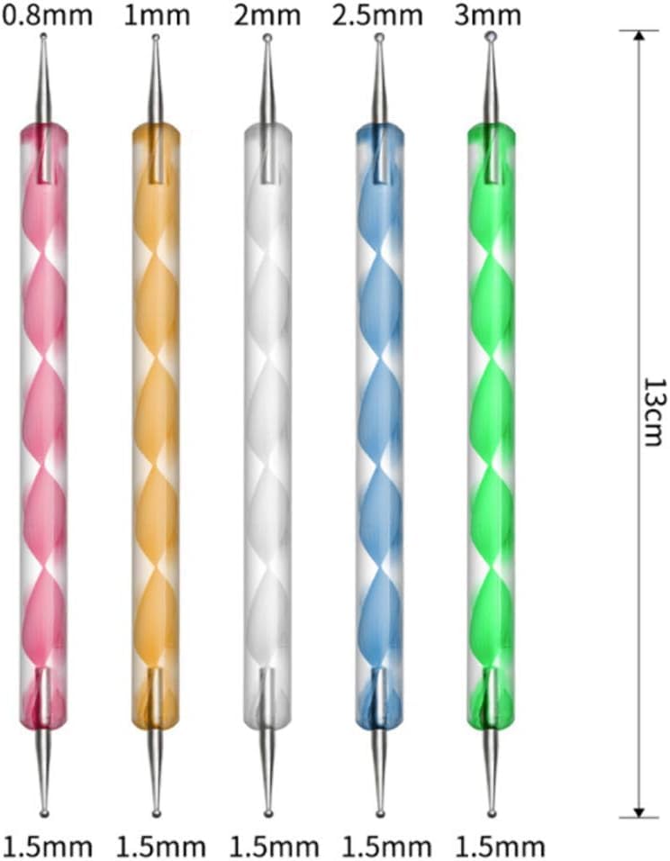 NAILWIND 23 pcs Nail Art Brushes, Nail Art Design Painting and Drawing UV Polish Brush Tool Kit, 15 pcs Nail Art Brushes Kit with 5 pcs Nail Dotting Pens, 3Pcs Nail Art Brushes Fine Liner Multicolored - Image 8