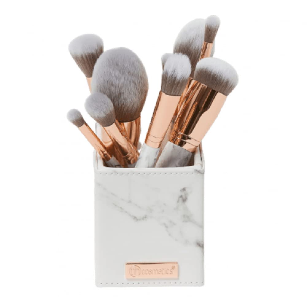 BH STUDIO PRO makeup brush set, BH Signature Rose Gold 13 Piece Brush Set with Holder (white) - Image 2