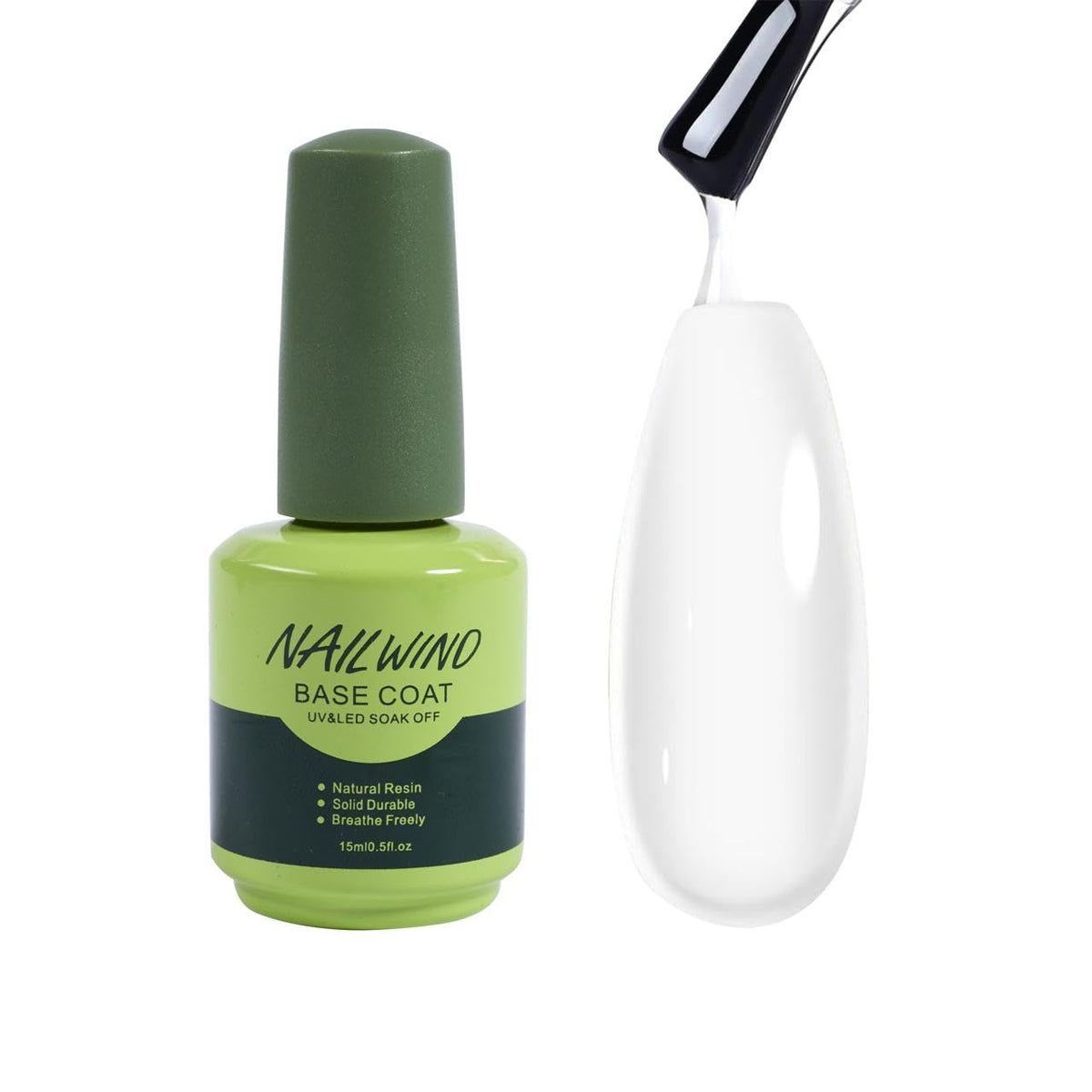 NAILWIND Gel Polish No Wipe Base Coat,15ml for Gel Nail Polish Soak Off LED Nail Lamp Gel Base Coat Upgraded Formula Long-Lasting DIY Home and Nail Salon - Image 2