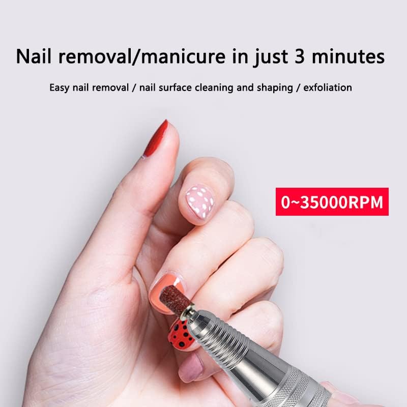 NAILWIND Nail Drill Machine 20000 RPM, Nail File Kit for Acrylic Nails, Gel Nails Glazing Nail Art Polisher Sets for Home Salon Use Nail Drill Manicure Pedicure Set - Image 3
