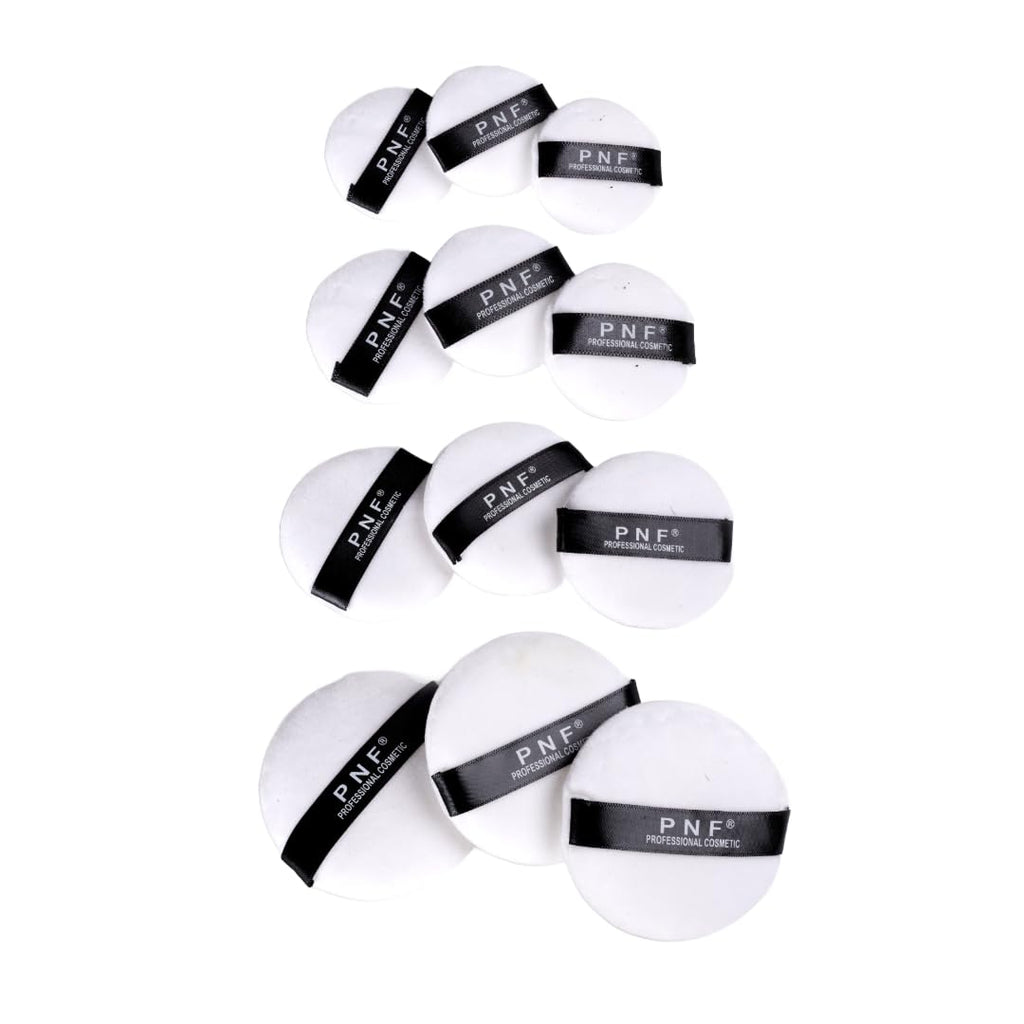 PNF PROFESSIONAL Makeup Powder Puff with Strap | Ultra Soft Washable | Pure Cotton Round Makeup Puff | for Loose Powder Mineral Powder for Woman Girl, Small Size (WHITE, 2 PCS) - Image 9