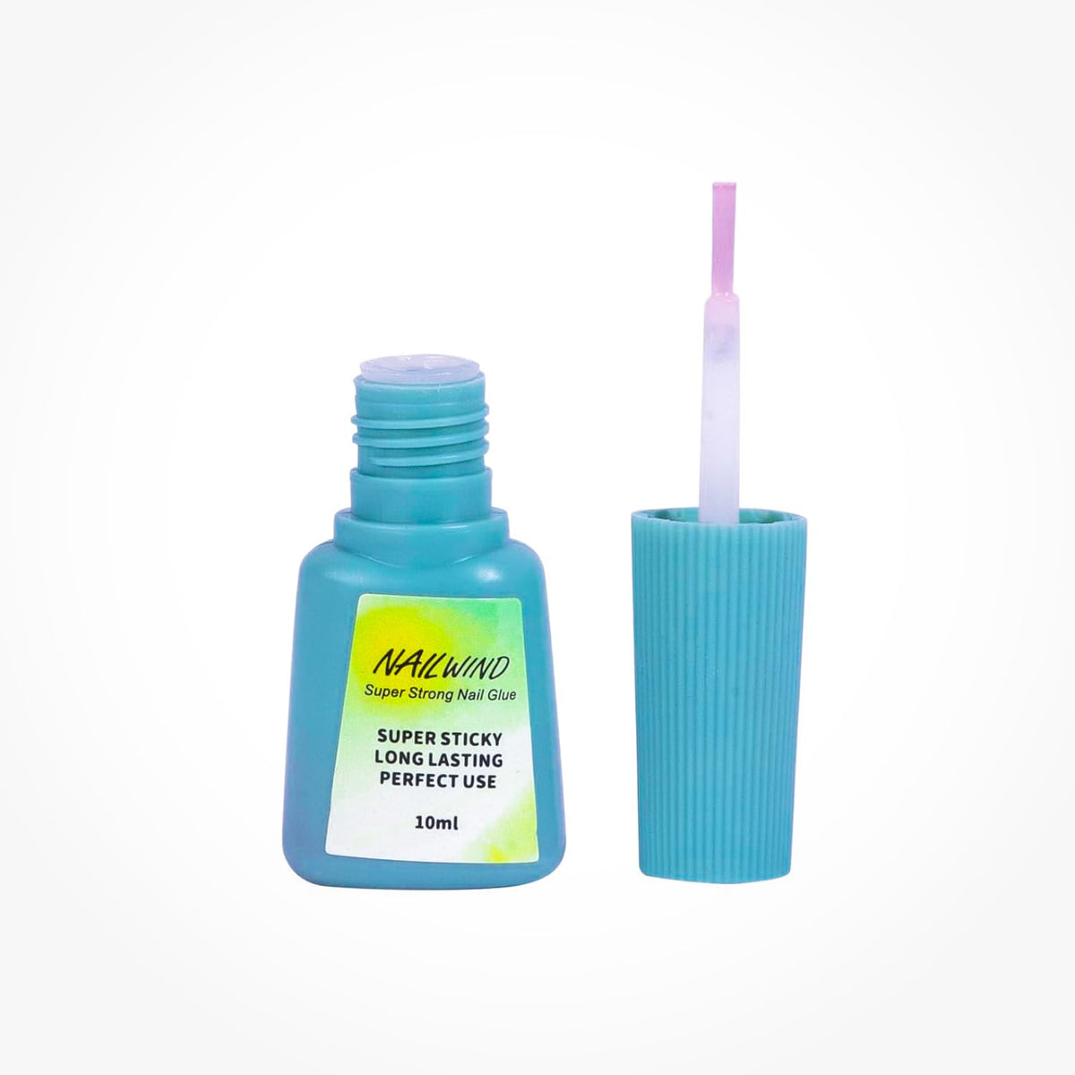 NAILWIND Brush On Nail Glue - Fast Drying Adhesive for Glue-On Nails & Repairs with Brush-On Applicator, Ideal for Tips & Wraps, Net 10ml