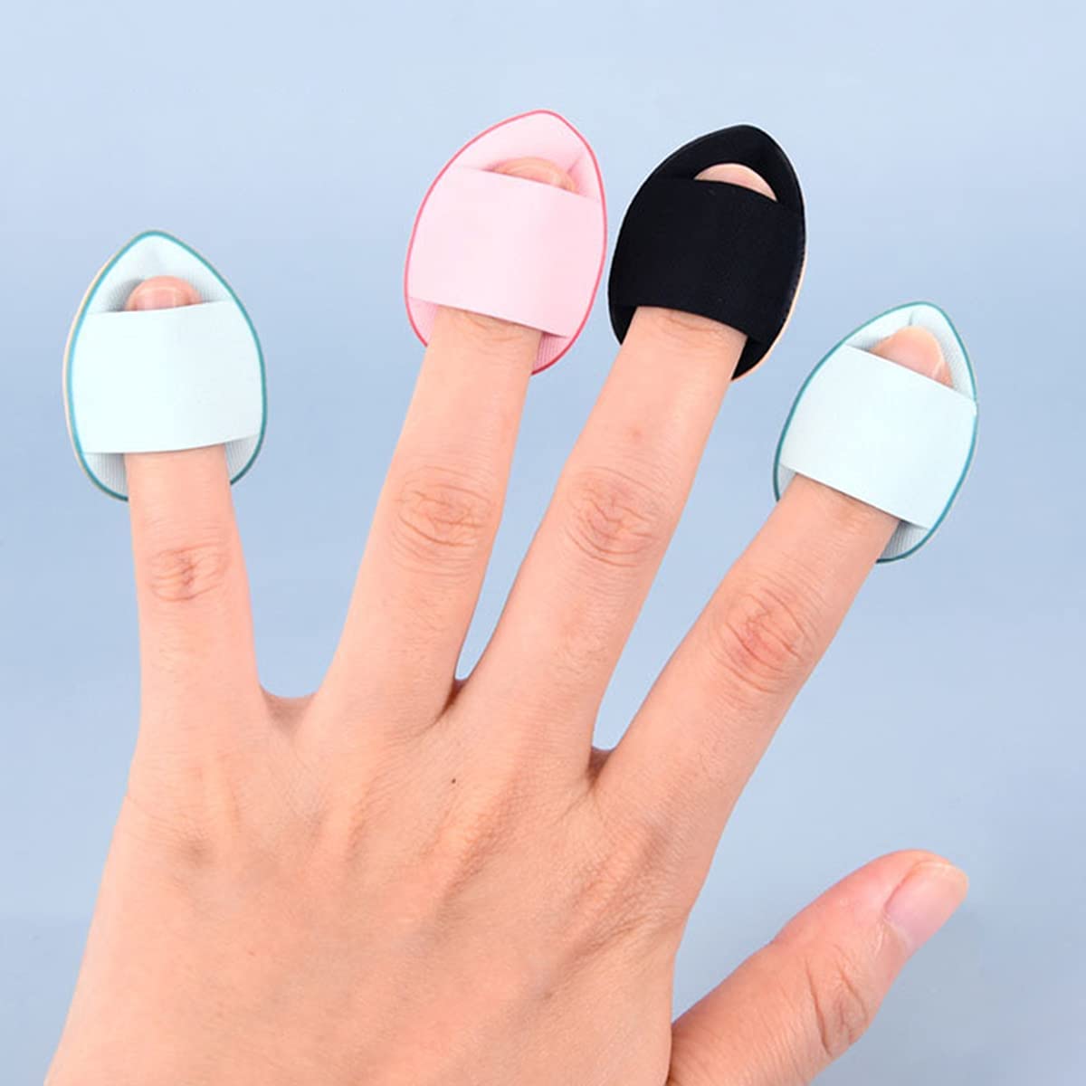 COSLUXE IMAGIC Makeup Triangle Finger Sponge Set,6- Face Triangle Soft Makeup puff, 4 - Finger Puff Mini Makeup powder Puff for Contouring, Under Eyes and Corners,Loose Powder Multicolour - Image 2
