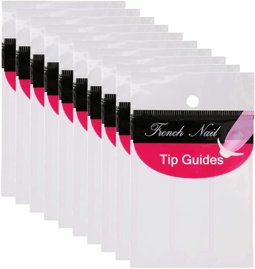 NAILWIND Nail Art Tip Sticker, French Manicure Nail Stickers Strips, Self Adhesive Nail Sticker Tips for Manicure Decoration for Women Girls Pack of 10 Sheets