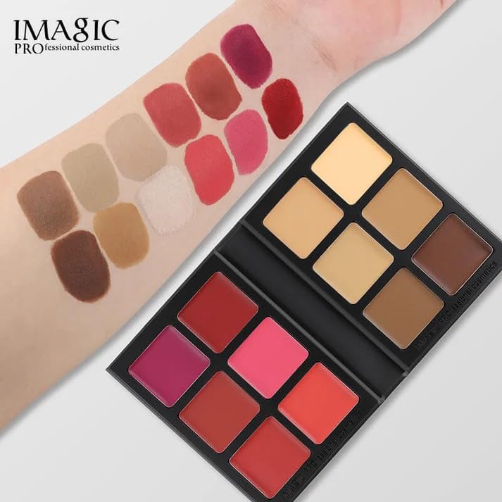 IMAGIC 12 Colors Contour & Blush Palette, Multiuse Cream Foundation & Blush Palette 18g - Image 4