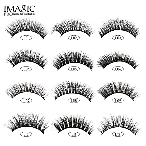 Imagic PROfessional Synthetic Fibers False Eyelashes, Natural & soft 100% Handmade 3D Eyelashes Pack 10 Pairs of 1 box - Image 2