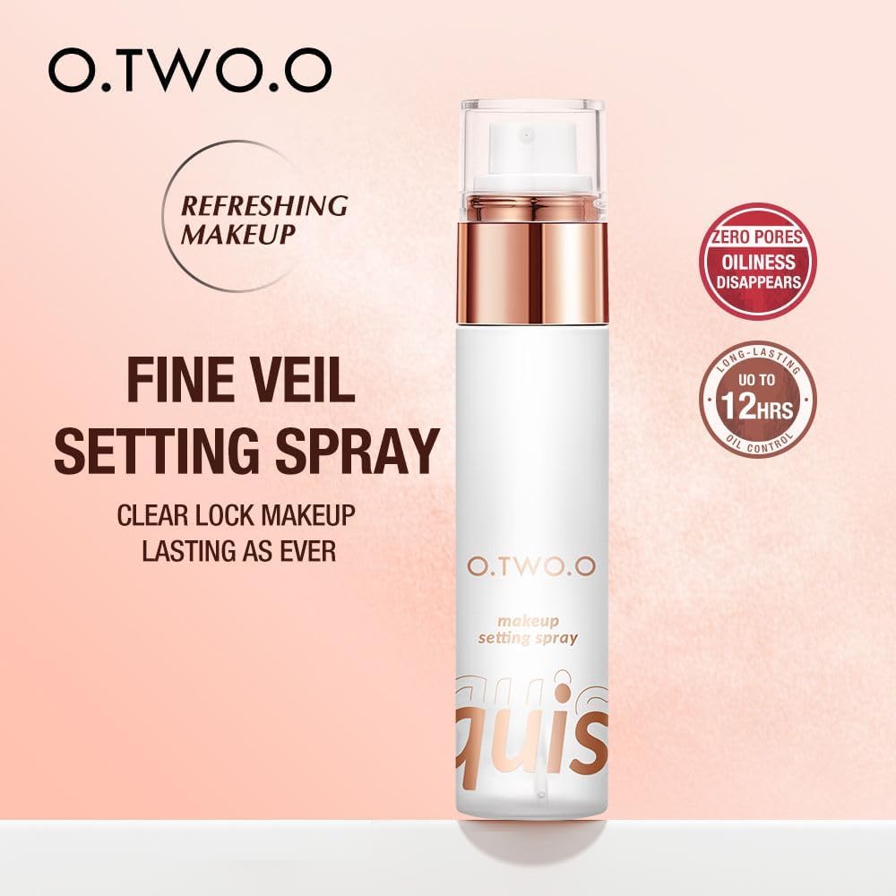 COSLUXE X O TWO O Exquisite Fine Mist Makeup Setting Spray, Long-lasting, Rose Gold 50ml - Image 6