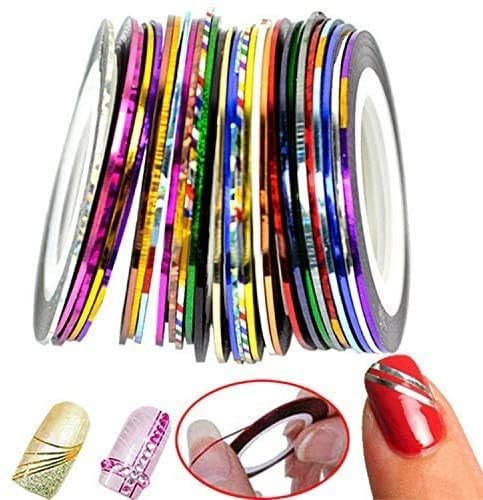 NAILWIND Nail Art Tip Sticker and Tape Line, Foil Striping Tape for Decoration (10 PCS, Gold - Silver) - Image 9
