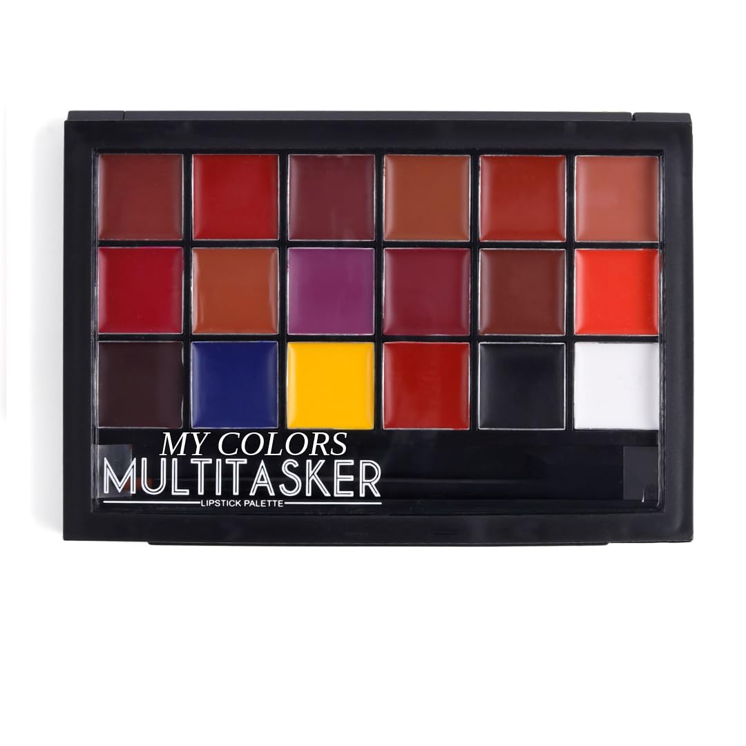 My Colors Professional Lipstick Palette, 18 Shades with Applicator Brush, Multicolour - Image 6