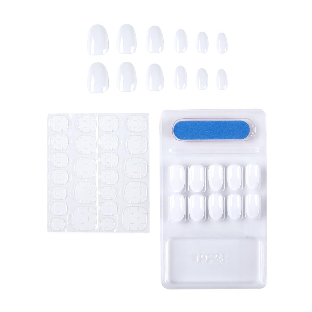 NAILWIND 24pcs Press on nails | Natural Short False Nails | Acrylic Full Cover Nails | Natural Fake Nails Delicate & Comfortable for Women and Girls (V-01) - Image 4