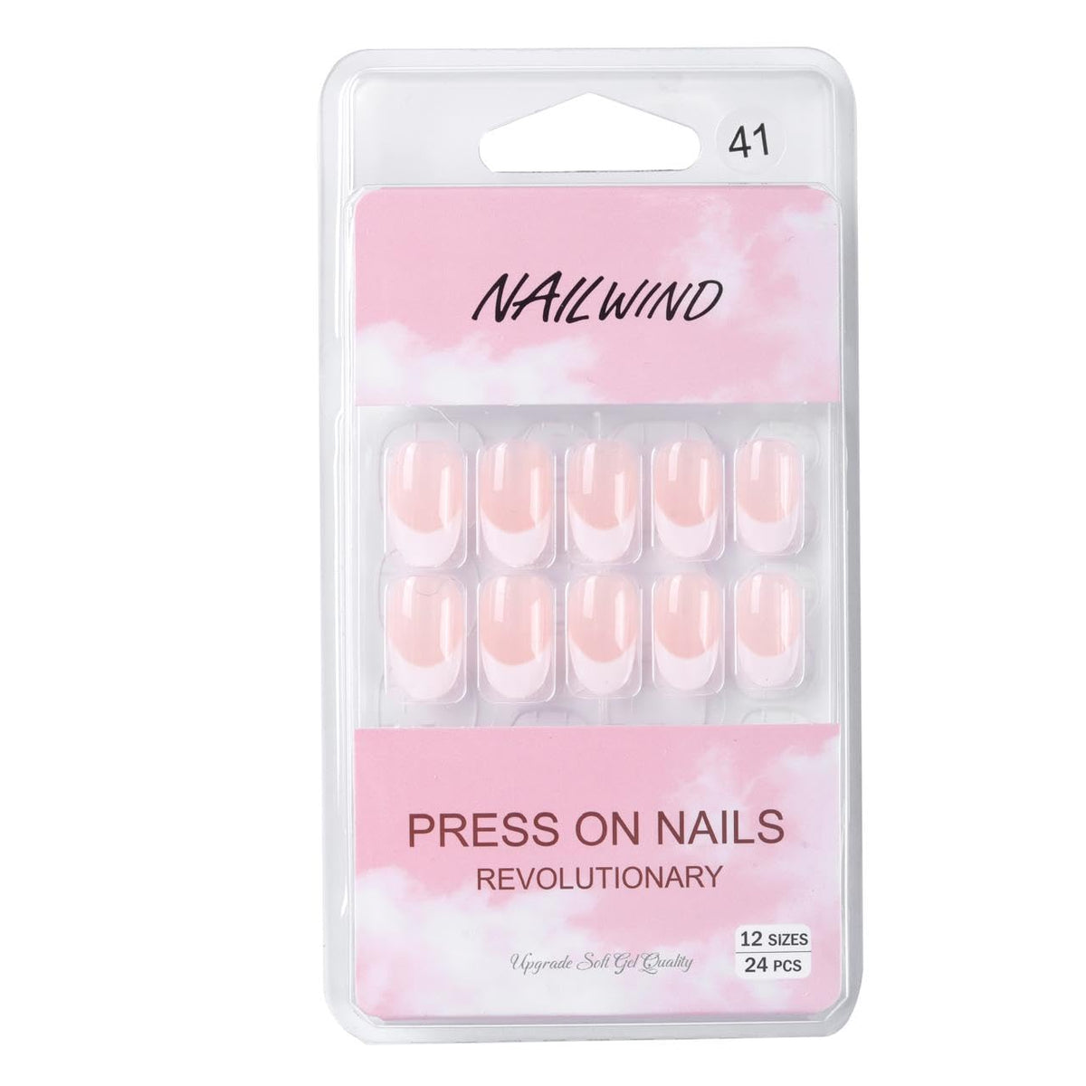 NAILWIND 24 Natural French Short False Nails Acrylic Full Cover Nails,Natural Fake Nails Delicate & Comfortable for Women and Girls (N41, 24 Count -Pack of 1) - Image 5
