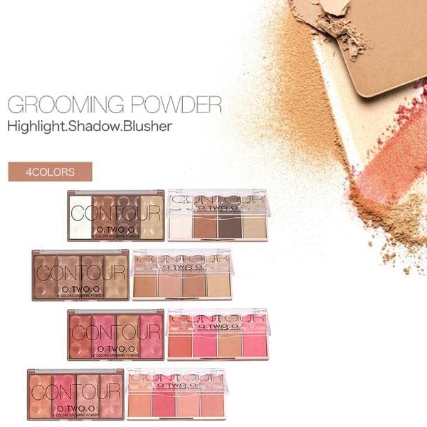 O TWO O Contour Highlighter & Blush Palette, 24g Face Shading Grooming Powder Makeup 4 Colors Long-Lasting Face Make Up (04) - Image 5