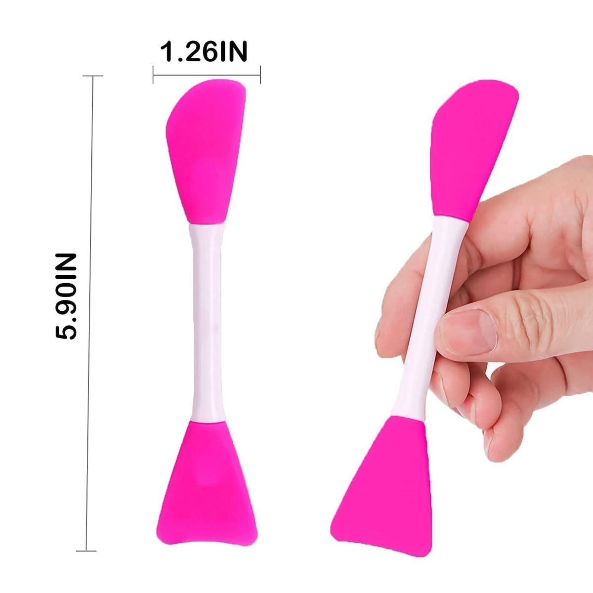 Cosluxe 4pcs Mask Applicator Silicone Face Brush Face Mud Cream,Clay Mask,DIY,Modeling Masks Brushes DIY Mud Mixing Spatula Double-end Handheld Scoop Skin Care Make up Foundation - Image 8
