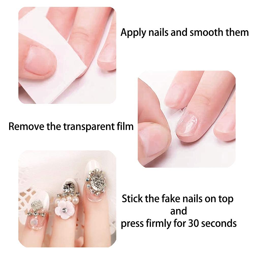 NAILWIND Transparent Double-side Glue Nail Sticker Adhesive Flexible Fake Nail Tips Adhesive Tabs Nail Glue for Women and Girls (3 - Sheets 72 - Pcs) - Image 9