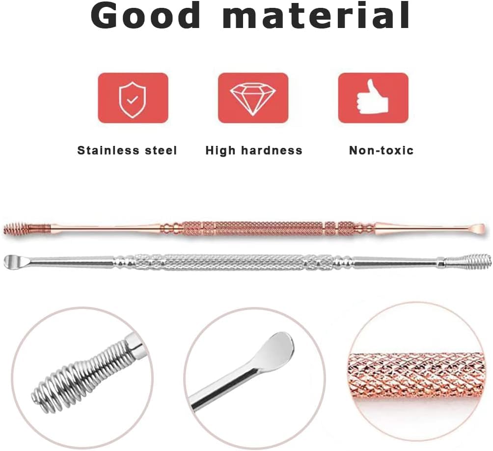 NAILWIND Ear Wax Cleaner Tool Set, Ear Wax Removal Spring Ear Wax Cleaner Tool Set,2 Pcs Professional Ear Cleaner, Stainless Steel 360? Spiral Ear Massage Cleaning Tool with Cleaning Brush and Storage Box - Image 8