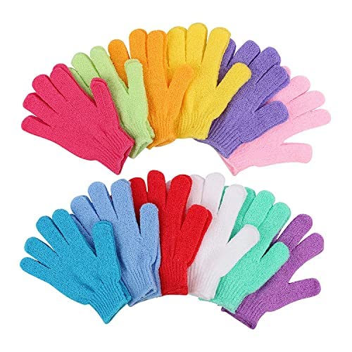 COSLUXE Double Sided Exfoliating Gloves Body Scrubber Scrubbing Glove Bath Mitts Scrubs for Shower, Body Spa Massage Dead Skin Cell Remover, for Men,Women and Children (1 Pairs) - Image 6