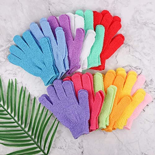 COSLUXE Double Sided Exfoliating Gloves Body Scrubber Scrubbing Glove Bath Mitts Scrubs for Shower, Body Spa Massage Dead Skin Cell Remover, for Men,Women and Children (1 Pairs) - Image 8
