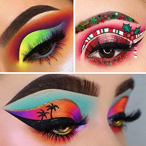 COSLUXE Neon Pigment Eyeshadow Powder & Nail Powder, Nail Pigments Dust Nail Glitter, Neon Pigment Eyeshadow Powder for Face Body Makeup,Nail Art Decoration (Fluorescence Powder, 12 - Pcs) - Image 3