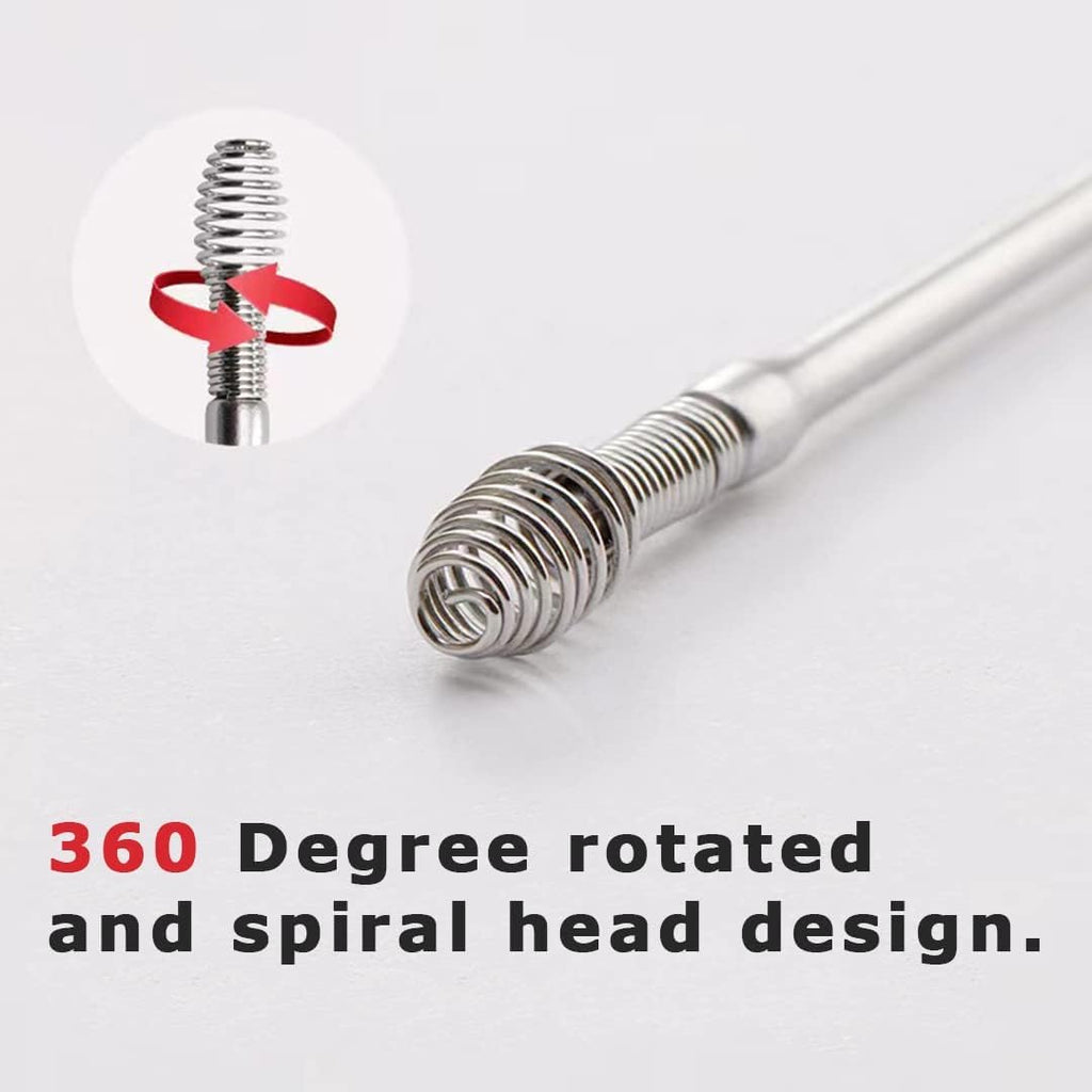 NAILWIND Ear Wax Cleaner Tool Set, Ear Wax Removal Spring Ear Wax Cleaner Tool Set,2 Pcs Professional Ear Cleaner, Stainless Steel 360? Spiral Ear Massage Cleaning Tool with Cleaning Brush and Storage Box - Image 5