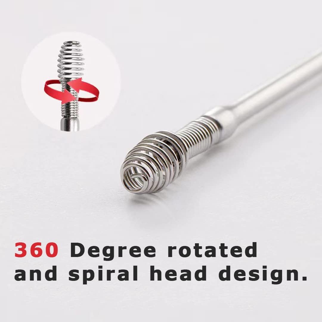 NAILWIND Ear Wax Cleaner Tool Set, Ear Wax Removal Spring Ear Wax Cleaner Tool Set,2 Pcs Professional Ear Cleaner, Stainless Steel 360? Spiral Ear Massage Cleaning Tool with Cleaning Brush and Storage Box - Image 5