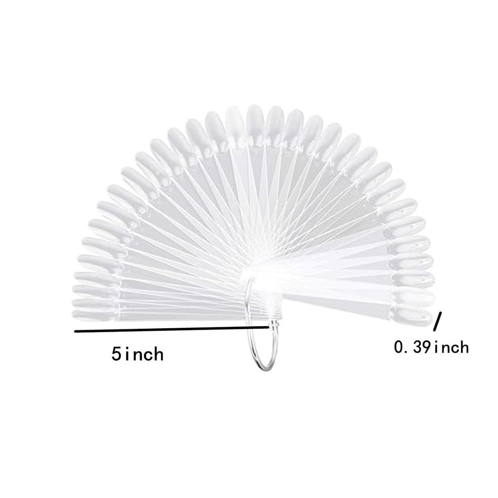 NAILWIND Fan Shape Nail Art Polish Display Tips, False Nails Sample Sticks, Nails Practice Color Display, for Nail Home DIY Nails Salon Practice Tools (Fan-shaped CLEAR, 100 - Pcs) - Image 8
